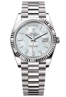 Rolex Day-Date 40 made of 18K white gold with a silver dial  228239