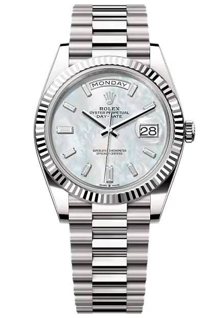 Rolex Day-Date 40 made of 18K white gold with a silver dial  228239