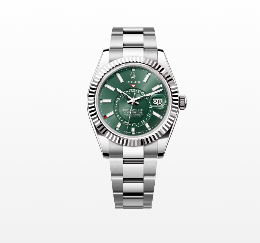 Rolex Sky-Dweller Oyster, 42 mm, Oystersteel, mint green dial and white gold Reference 336934