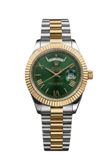 Rolex Day-Date Oyster Perpetual President – Olive Green Dial with Fluted Bezel and Two-Tone Finish