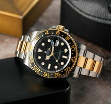 Rolex GMT-Master II 18k YG & Steel Black Ceramic Mens 40mm Watch Scramble 116713