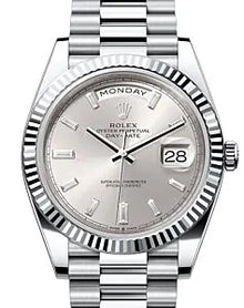 Rolex Day-Date 40 made of 18K white gold with a silver dial  228239